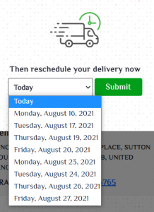 Select date pre-delivery