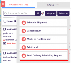 Send Delivery Scheduling Request